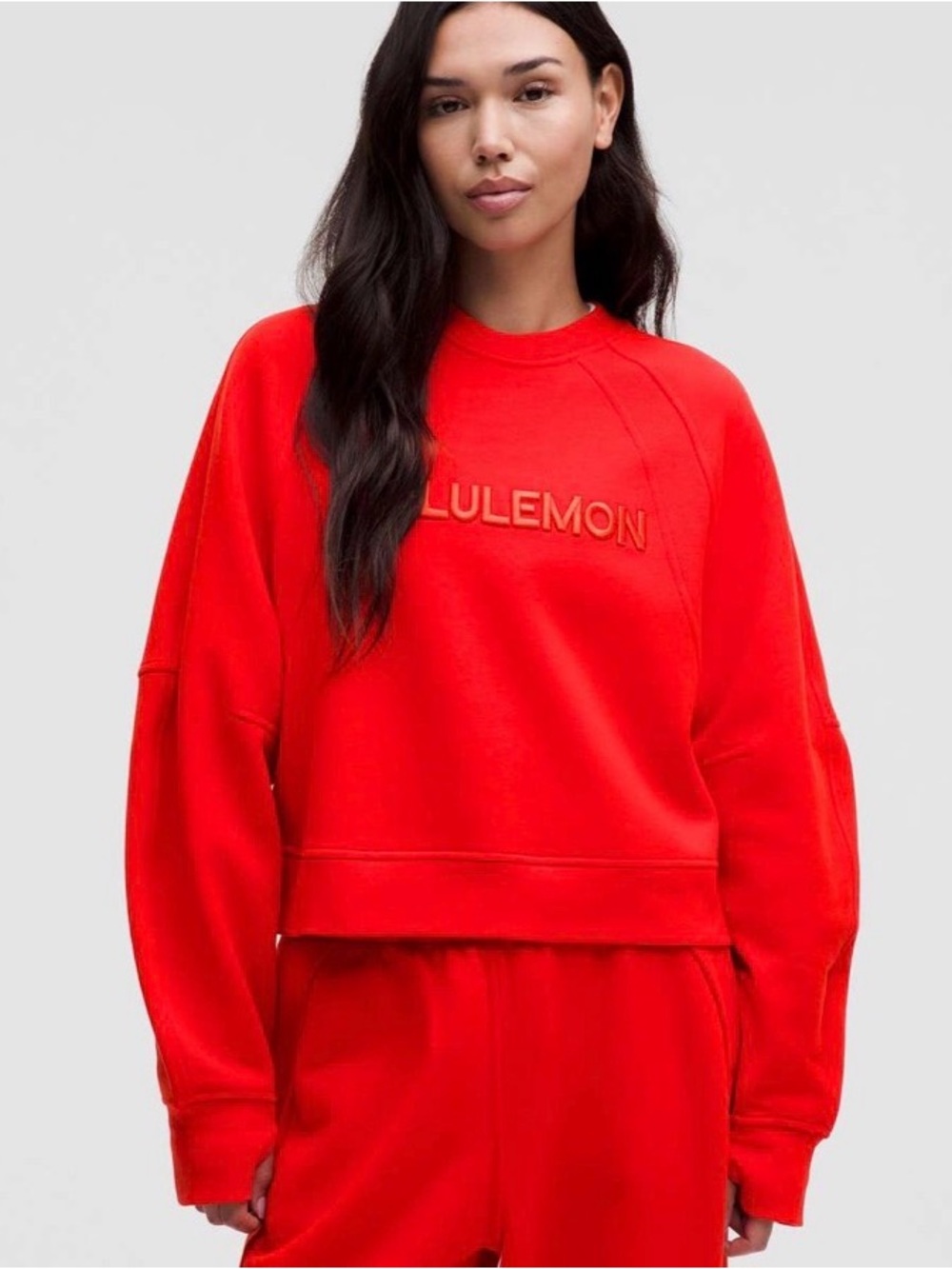 Lululemon Scuba Oversized Pullover Wordmark in Hot Heat Size: M/L EUC